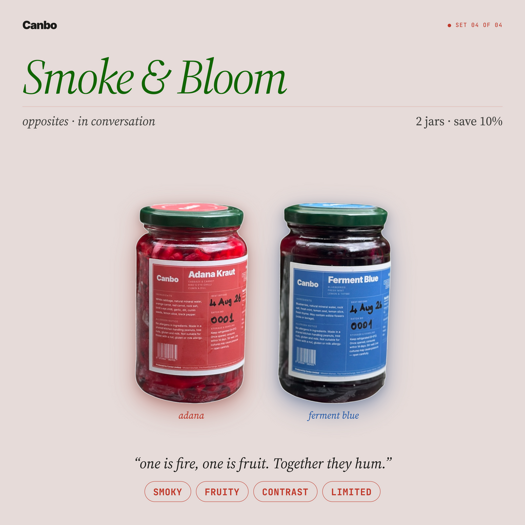 Smoke & Bloom bundle: Canbo Adana Kraut and Ferment Blue, chilli kraut with fermented blueberry
